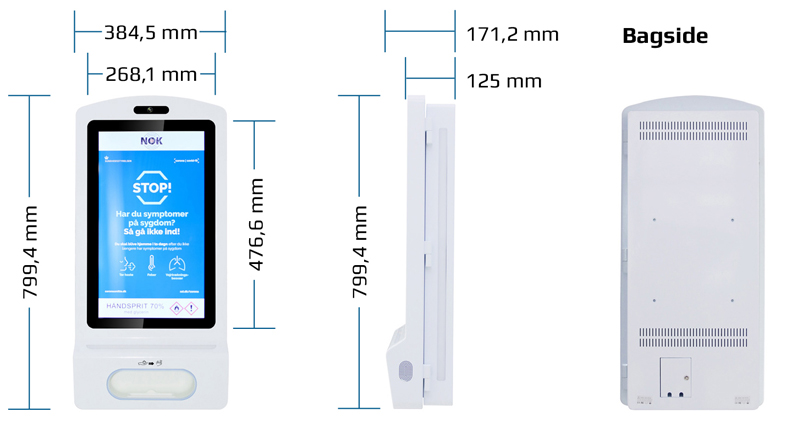 vaegmodel dimensioner